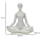 YOGA WOMAN SILVER CM 20,5X15,5X23 Dekorációs figura Mauro Ferretti