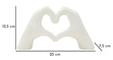 Modern fehérckéz szobor szív formában 25X7,5X13,5 cm Dekorációs figura Mauro Ferretti