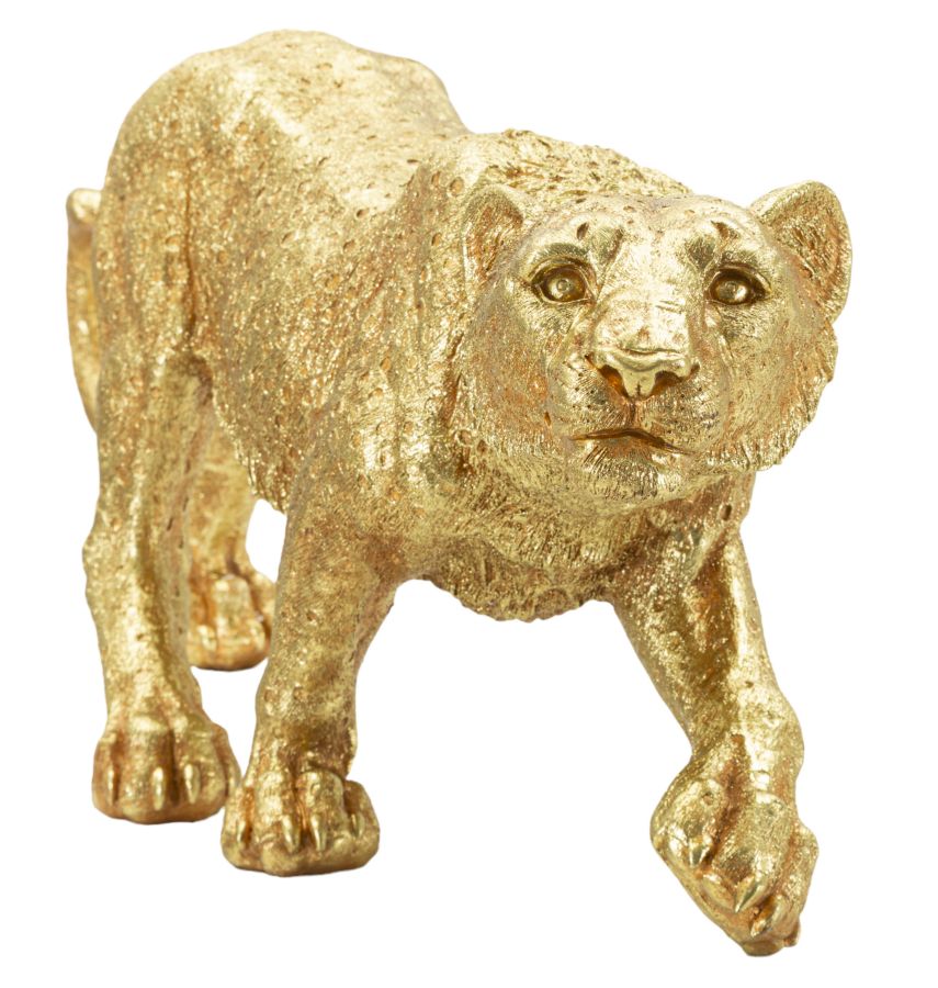 Royal Chase – elegáns arany gepárd szobor 89X21X33 cm Dekorációs figura Mauro Ferretti