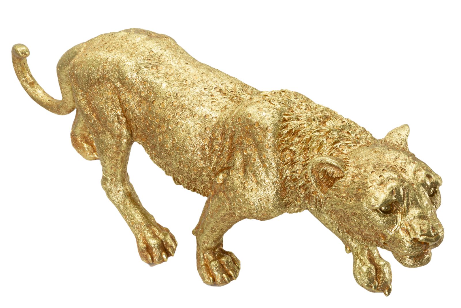 Royal Chase – elegáns arany gepárd szobor 89X21X33 cm Dekorációs figura Mauro Ferretti