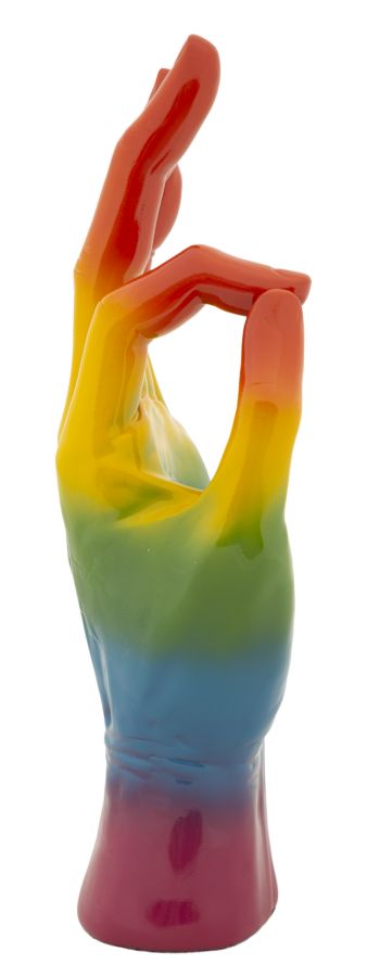 Szívárvány színes OK kéz figura 16X10,5X36 cm Dekorációs figura Mauro Ferretti