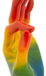Szívárvány színes OK kéz figura 16X10,5X36 cm Dekorációs figura Mauro Ferretti