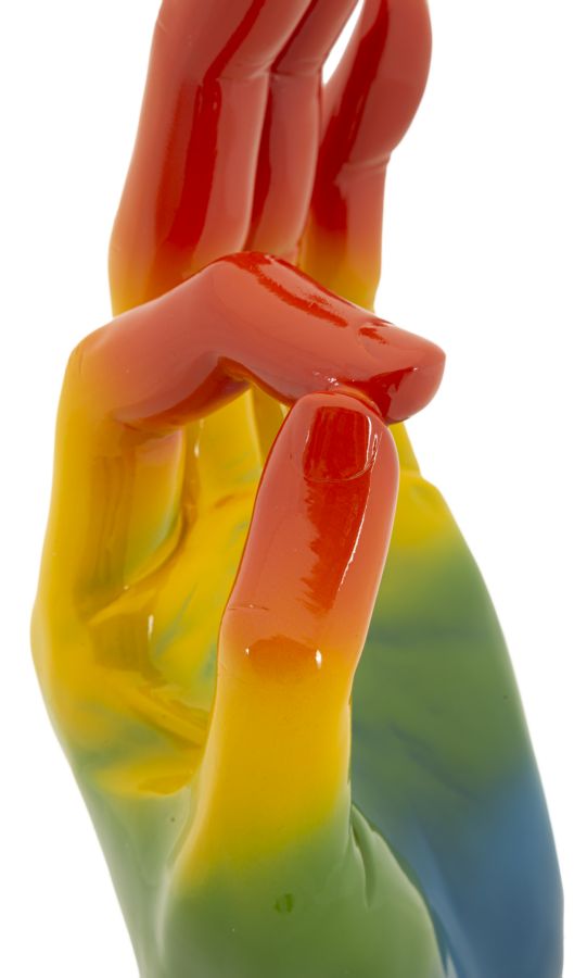 Szívárvány színes OK kéz figura 16X10,5X36 cm Dekorációs figura Mauro Ferretti