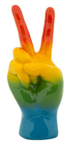 Szívárvány színes Béke kéz figura 16X13X36,5 cm Dekorációs figura Mauro Ferretti