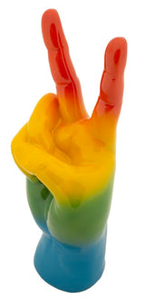 Szívárvány színes Béke kéz figura 16X13X36,5 cm Dekorációs figura Mauro Ferretti