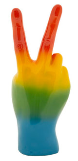 Szívárvány színes Béke kéz figura 16X13X36,5 cm Dekorációs figura Mauro Ferretti