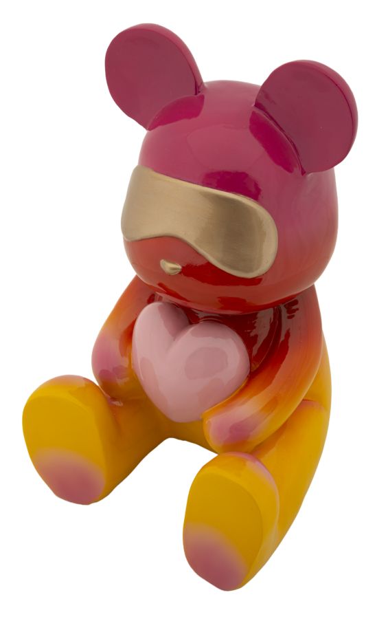 szivárvány maci szívvel dekor figura 21,5X20,5X32 cm Dekorációs figura Mauro Ferretti