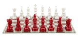 Classic Chess – piros-fehér sakk készlet üveg táblával 61X61X14 cm Dekorációs figura Mauro Ferretti