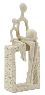 Harmony Family – modern családi szobor bézs színben 10X7,5X26 cm Dekorációs figura Mauro Ferretti