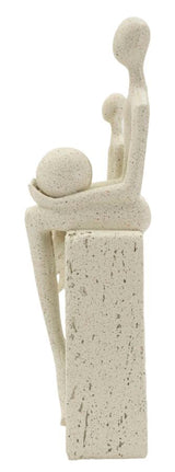 Harmony Family – modern családi szobor bézs színben 10X7,5X26 cm Dekorációs figura Mauro Ferretti