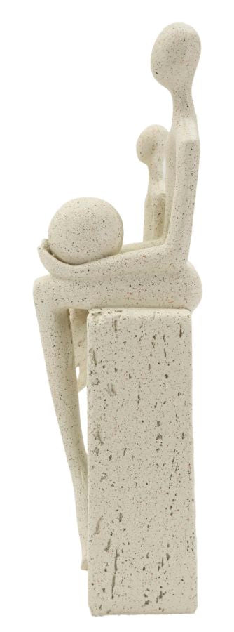 Harmony Family – modern családi szobor bézs színben 10X7,5X26 cm Dekorációs figura Mauro Ferretti
