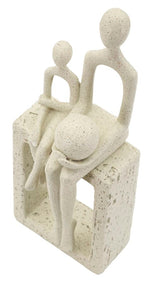 Harmony Family – modern családi szobor bézs színben 10X7,5X26 cm Dekorációs figura Mauro Ferretti