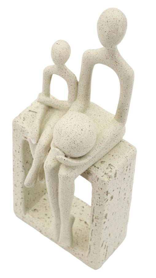 Harmony Family – modern családi szobor bézs színben 10X7,5X26 cm Dekorációs figura Mauro Ferretti