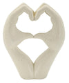 Amore – modern kéz szobor szív formával, bézs kőhatás 16,5X7X20 cm Dekorációs figura Mauro Ferretti