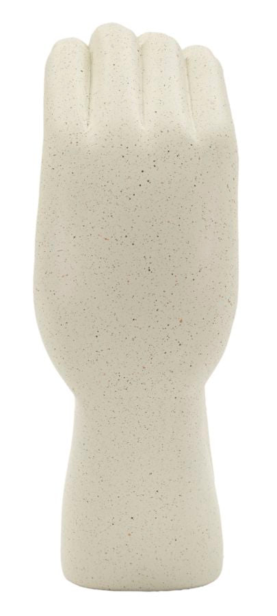 Amore – modern kéz szobor szív formával, bézs kőhatás 16,5X7X20 cm Dekorációs figura Mauro Ferretti