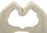 Amore – modern kéz szobor szív formával, bézs kőhatás 16,5X7X20 cm Dekorációs figura Mauro Ferretti