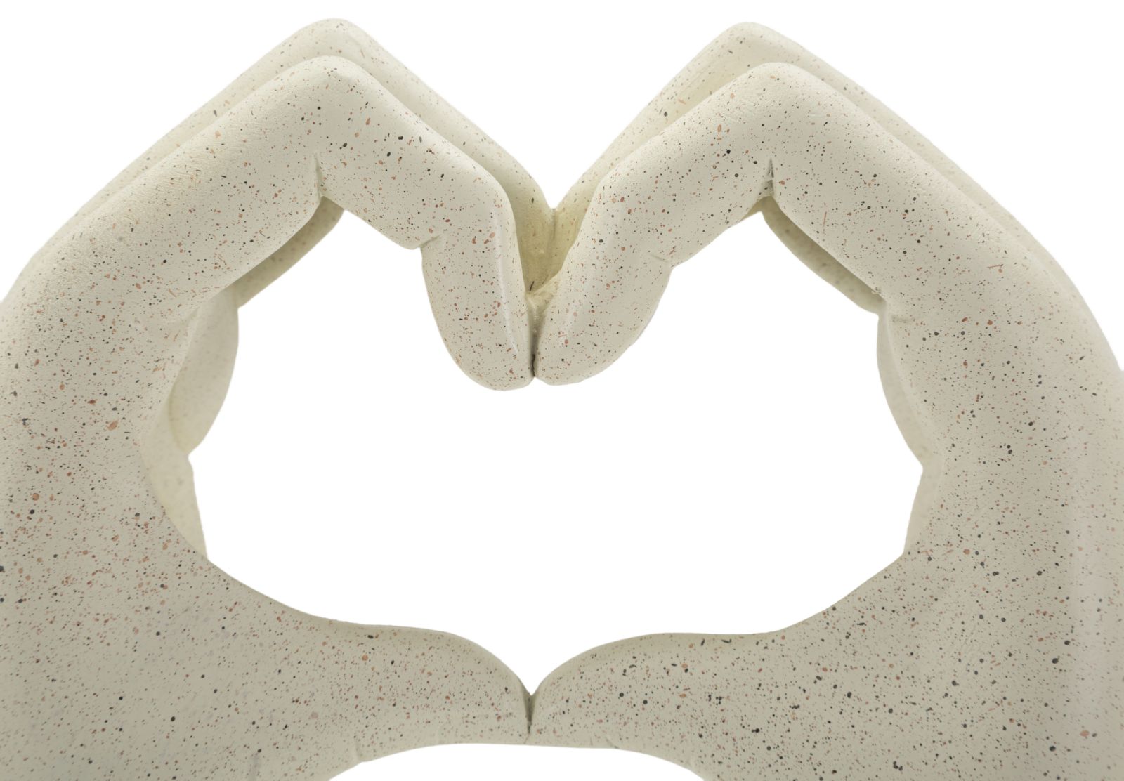 Amore – modern kéz szobor szív formával, bézs kőhatás 16,5X7X20 cm Dekorációs figura Mauro Ferretti