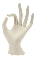 OKÉ – modern kéz szobor bézs kőhatással 14X10X24 cm Dekorációs figura Mauro Ferretti