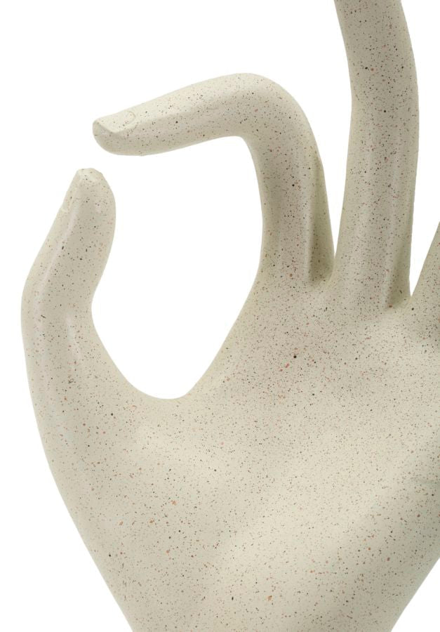 OKÉ – modern kéz szobor bézs kőhatással 14X10X24 cm Dekorációs figura Mauro Ferretti