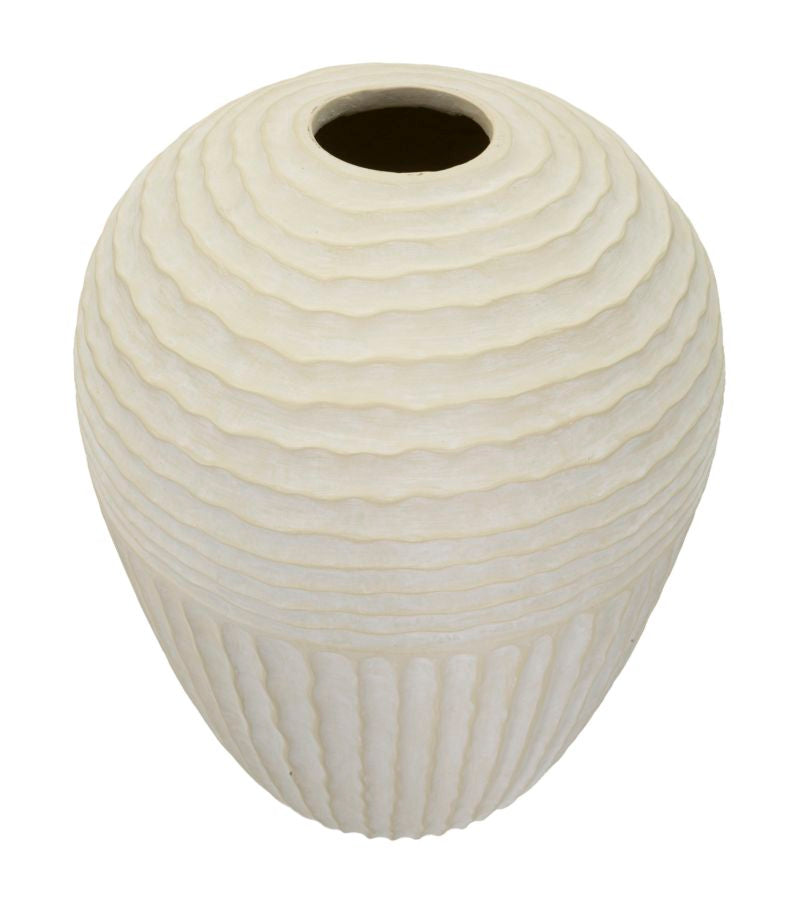 Livia krém színű bordázott váza Ø39x56 cm Váza Mauro Ferretti