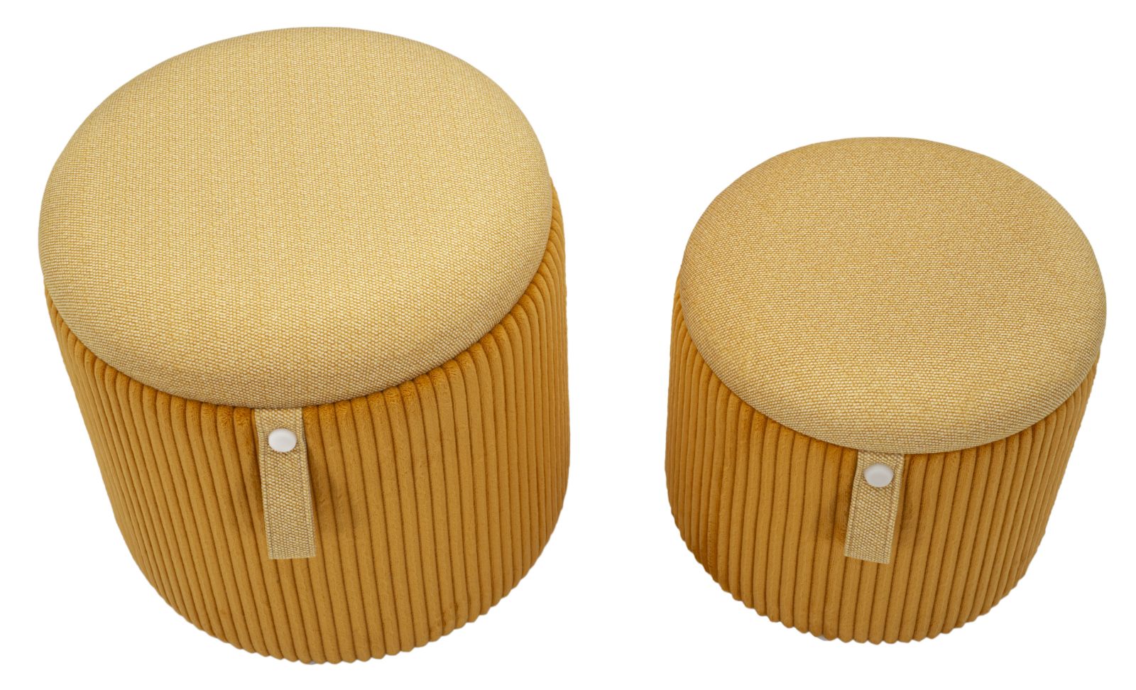 tárolós puff készlet – 2 db – Mustársárga