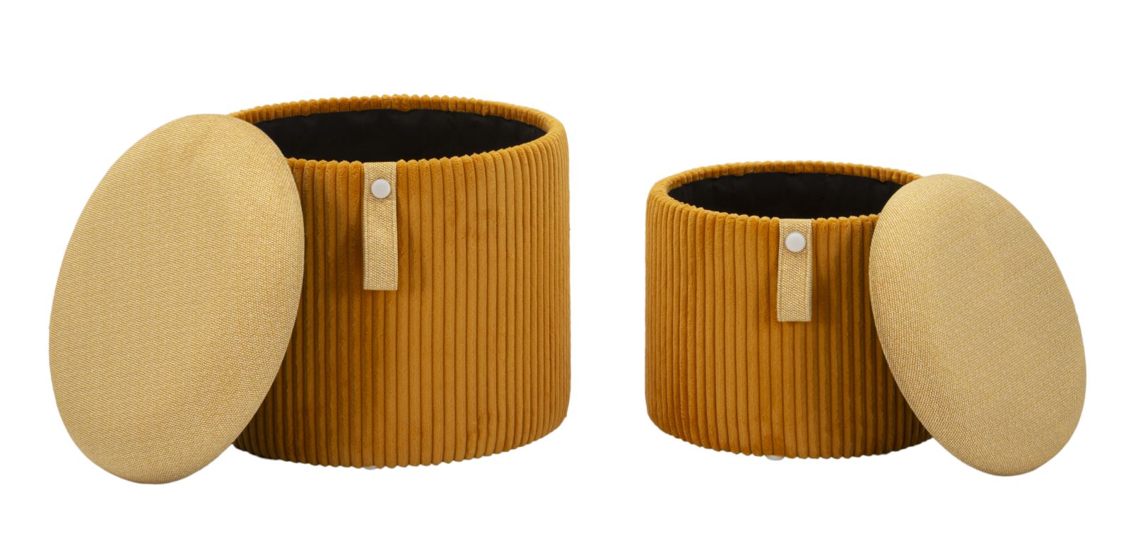 tárolós puff készlet – 2 db – Mustársárga
