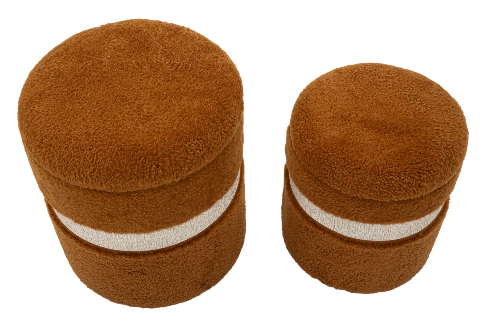 Teddy puff készlet – 2 db, barna – Retro