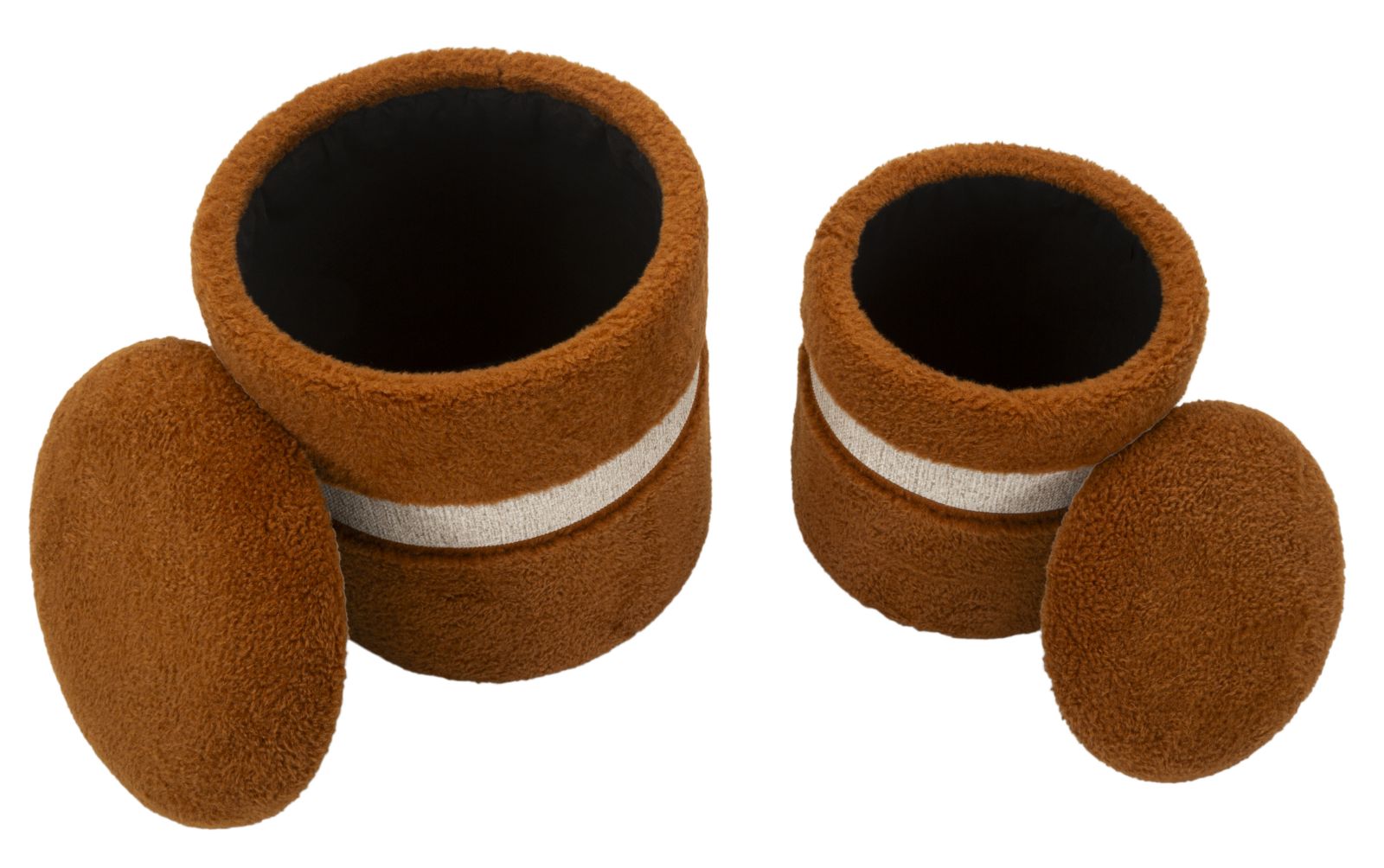 Teddy puff készlet – 2 db, barna – Retro