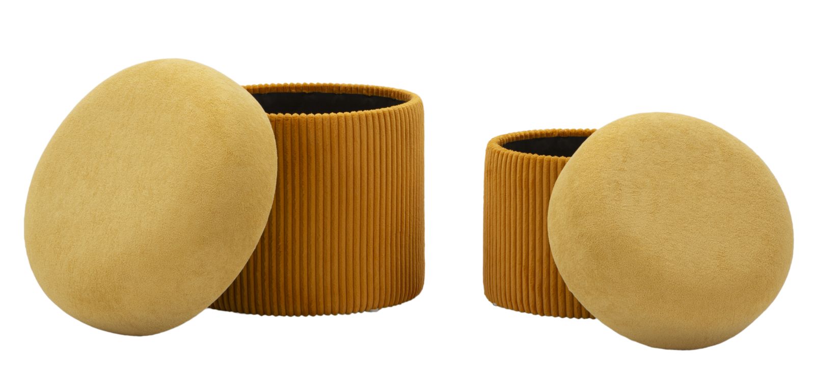 puff készlet – 2 db, mustársárga – Aspen