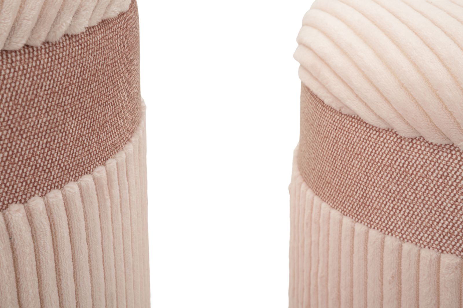 rózsaszín 3 db-os bársony puff készlet tárolóval– Rosa