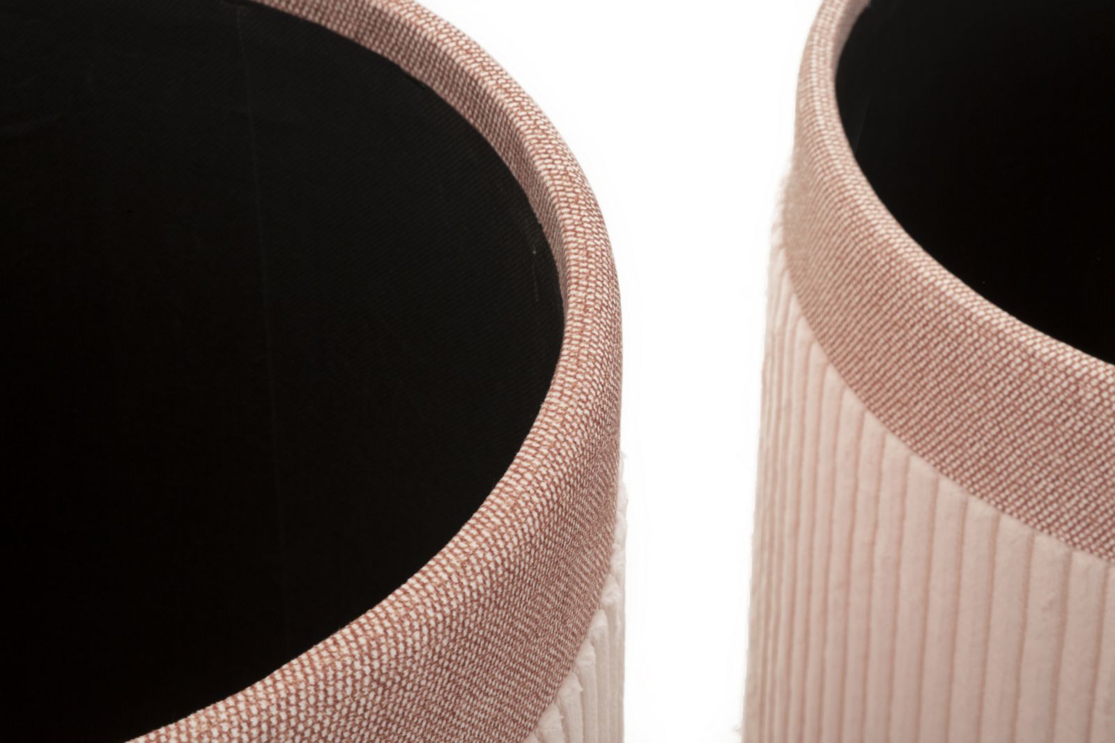 rózsaszín 3 db-os bársony puff készlet tárolóval– Rosa