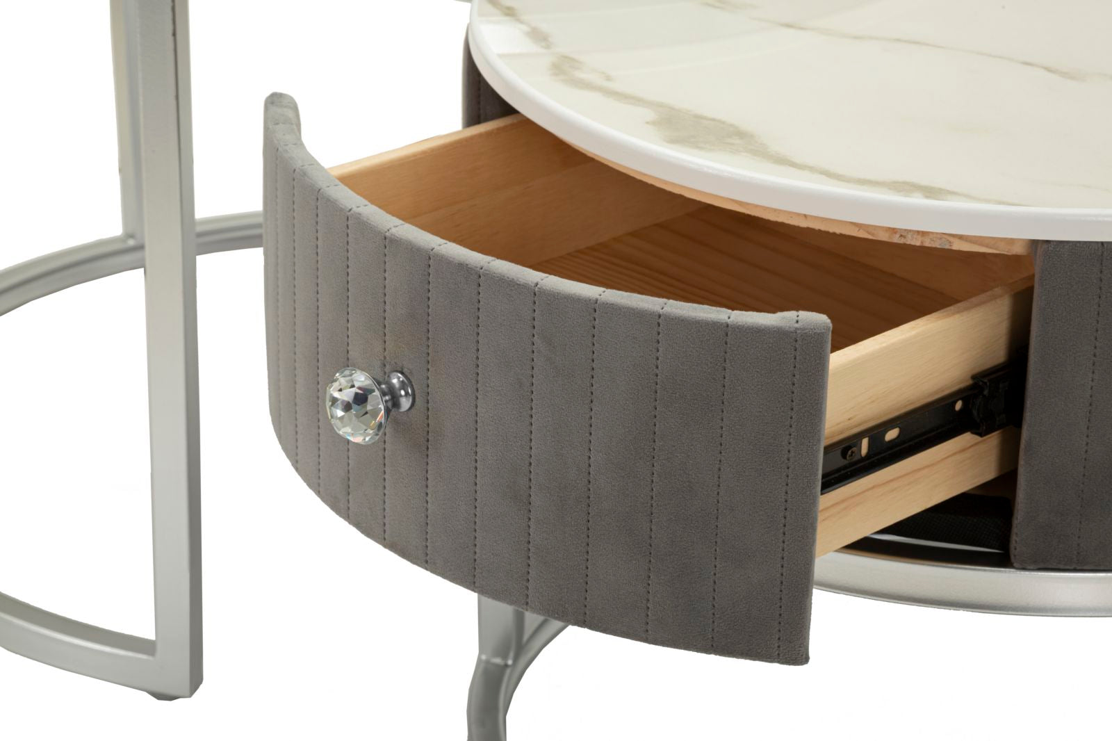 Modern dohányzóasztal lerakóasztallal Gris Argenté – szürke és ezüst Modern lerakóasztal Mauro Ferretti