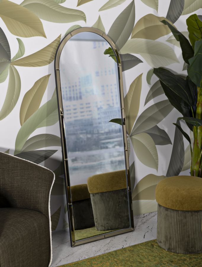 BAKU arany Modern fali tükör 55X2X150 ( belső tükör mérete 49X144) cm Fali tükör Mauro Ferretti