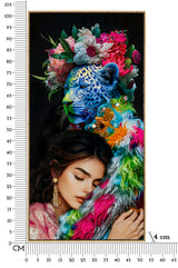 Moira modern vászonkép kerettel 52×102 cm színesleopárd