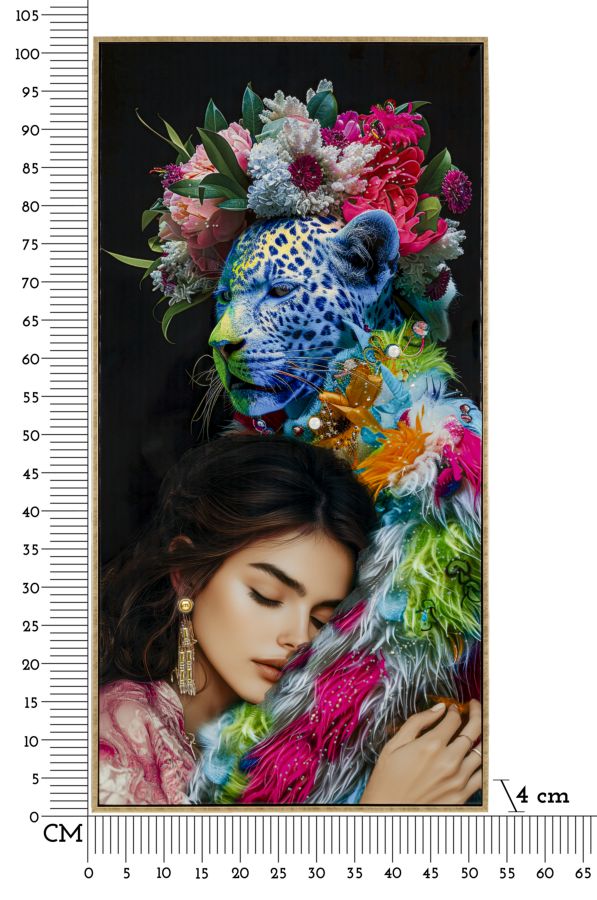 Moira modern vászonkép kerettel 52×102 cm színesleopárd