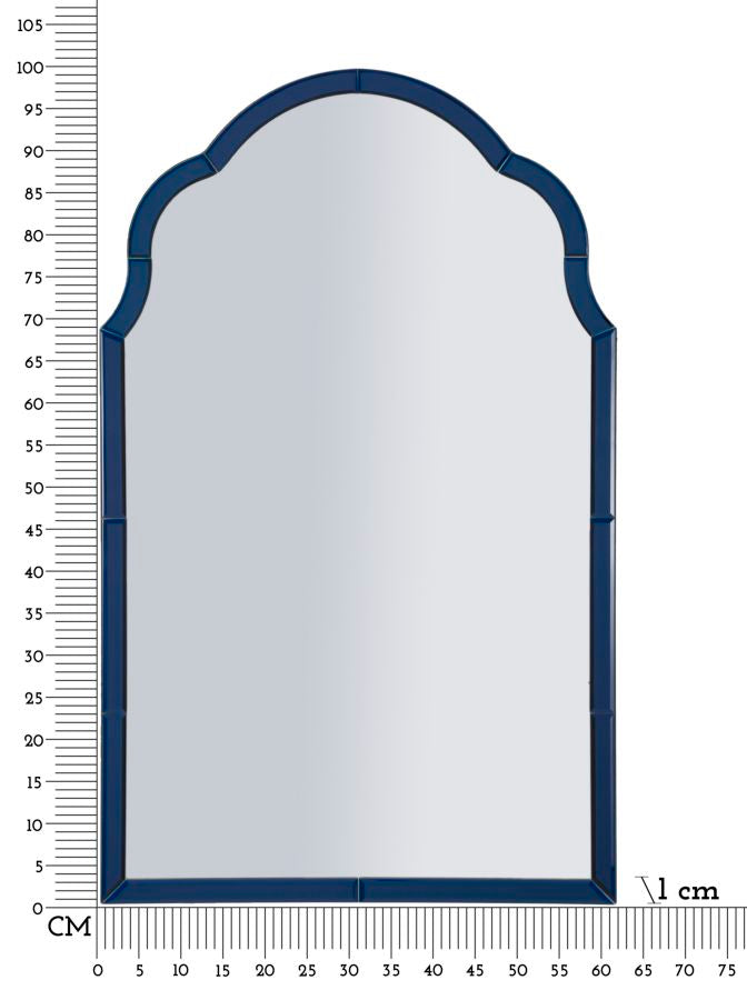 TANGIER kék Modern fali tükör 62x1x100 ( belső tükör mérete 55x94) cm Fali tükör Mauro Ferretti