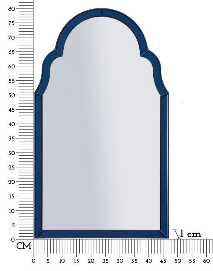 TANGIER kék Modern fali tükör 47X1X80 ( belső tükör mérete 41X74) cm Fali tükör Mauro Ferretti
