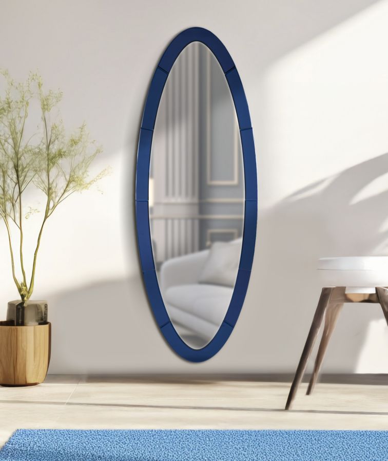 OSLO kék Modern fali tükör 55X2X150 ( belső tükör mérete 42,5x137,5) cm Fali tükör Mauro Ferretti