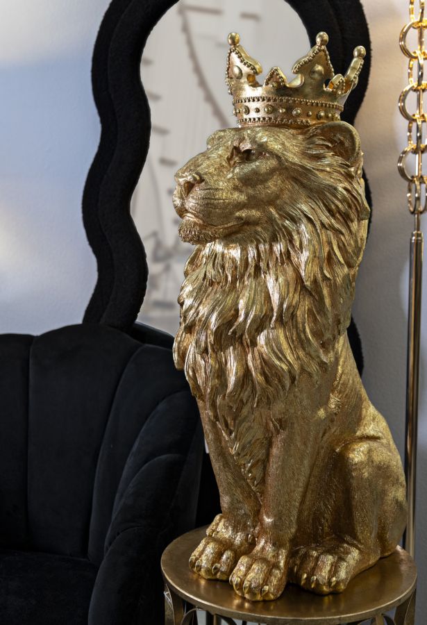 Golden King arany oroszlán dekorációs figura 30X42X74 cm Dekorációs figura Mauro Ferretti