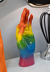 Szívárvány színes OK kéz figura 16X10,5X36 cm Dekorációs figura Mauro Ferretti