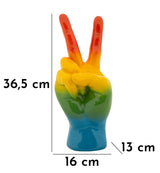 Szívárvány színes Béke kéz figura 16X13X36,5 cm Dekorációs figura Mauro Ferretti