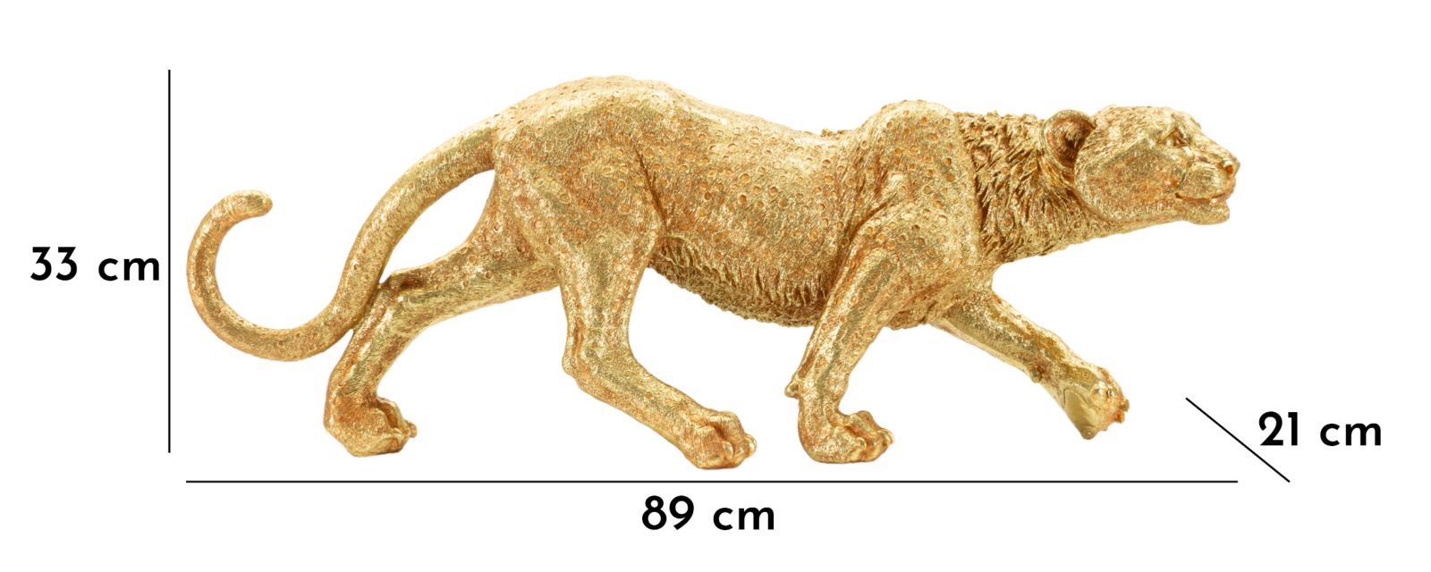 Royal Chase – elegáns arany gepárd szobor 89X21X33 cm Dekorációs figura Mauro Ferretti