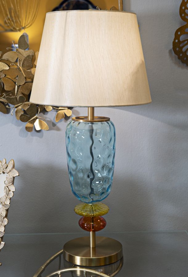 Clarisse modern üveg design nagy asztali lámpa Ø35x73 cm Asztali lámpa Mauro Ferretti