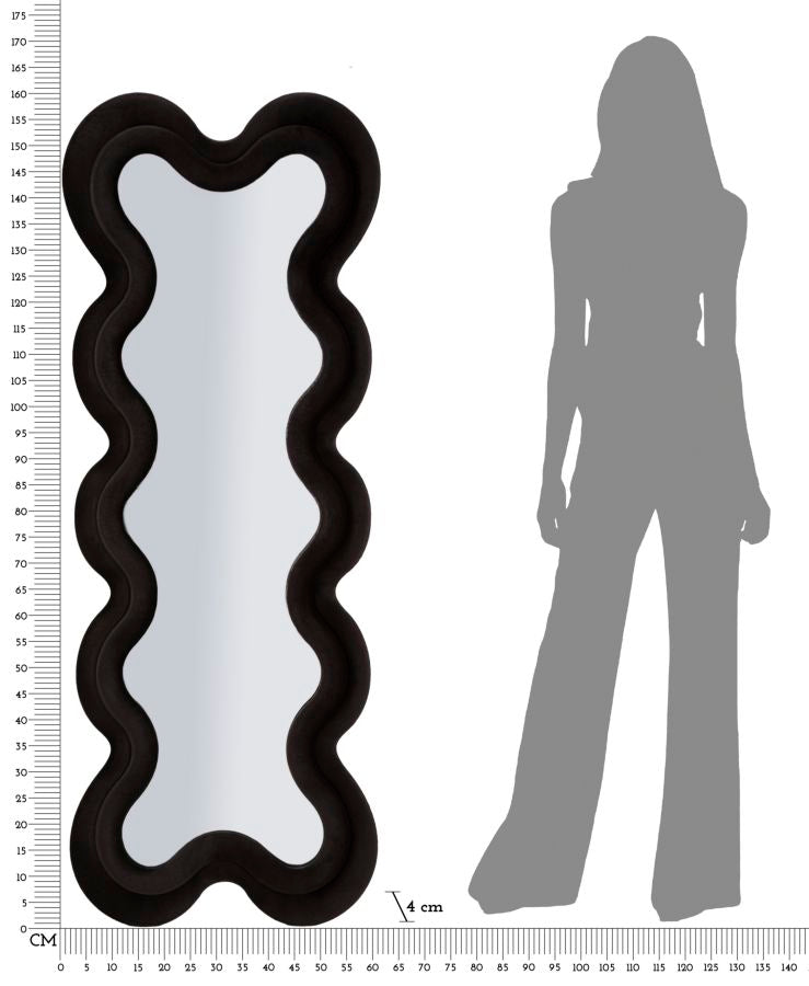 MONICA BLACK Modern fali tükör 58 4 160 ( belső tükör mérete 39 124) cm Fali tükör Mauro Ferretti
