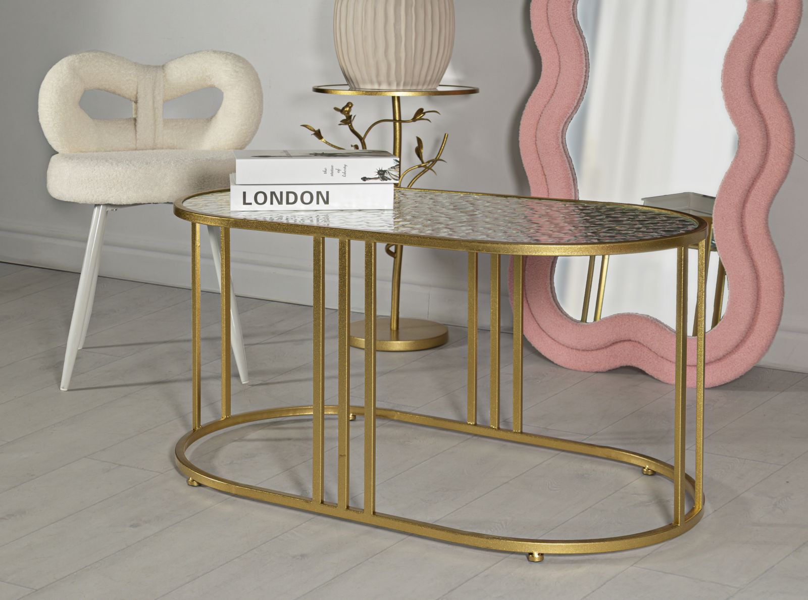 Modern dohányzóasztal Versailles – arany Dohányzóasztal Mauro Ferretti