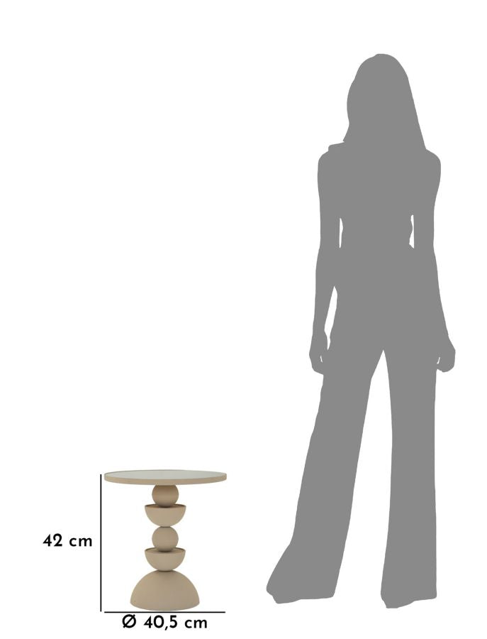 kortárs dohányzóasztal tükörlappal Ø40 cm – Dune