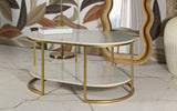 Modern dohányzóasztal Or & Blanc – arany és fehér Dohányzóasztal Mauro Ferretti