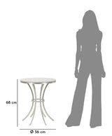 Celeste ezüst márvány lerakóasztal – modern fém asztal Ø56 cm Modern lerakóasztal Mauro Ferretti