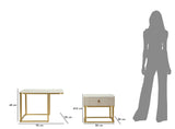 Modern dohányzóasztal lerakóasztallal Ivory & Or – krém és arany Modern lerakóasztal Mauro Ferretti