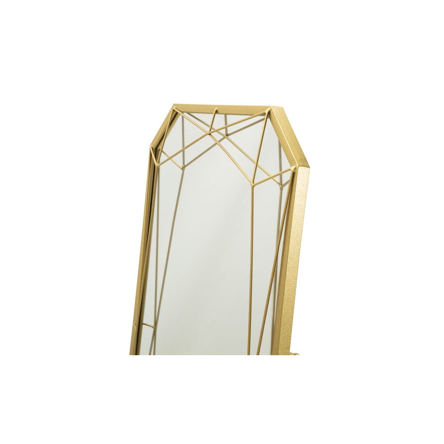 Álló tükör modern geometrikus Arany színű kerettel – 46 × 2–54 × 153 cm